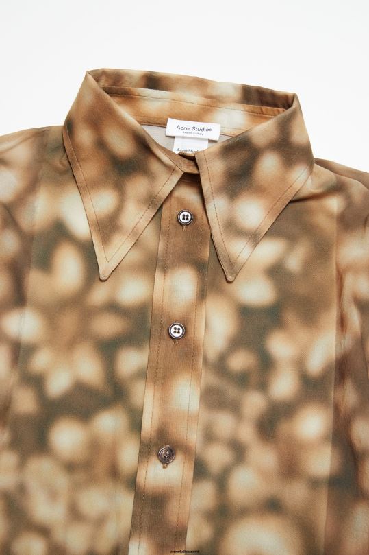 Acne Studios vaatteet tumman ruskea 0VF2B169 printti paita