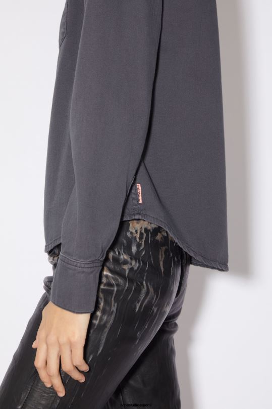 Acne Studios vaatteet tummanharmaa 0VF2B183 denim napillinen paita