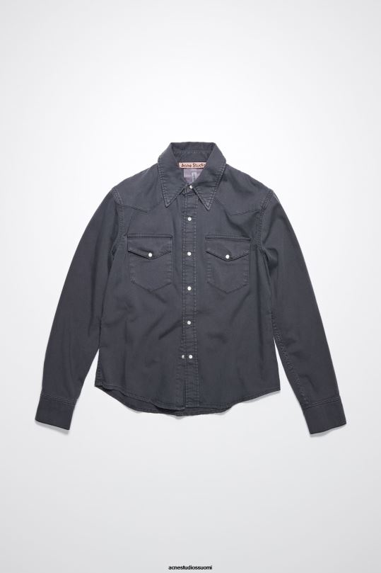 Acne Studios vaatteet tummanharmaa 0VF2B183 denim napillinen paita