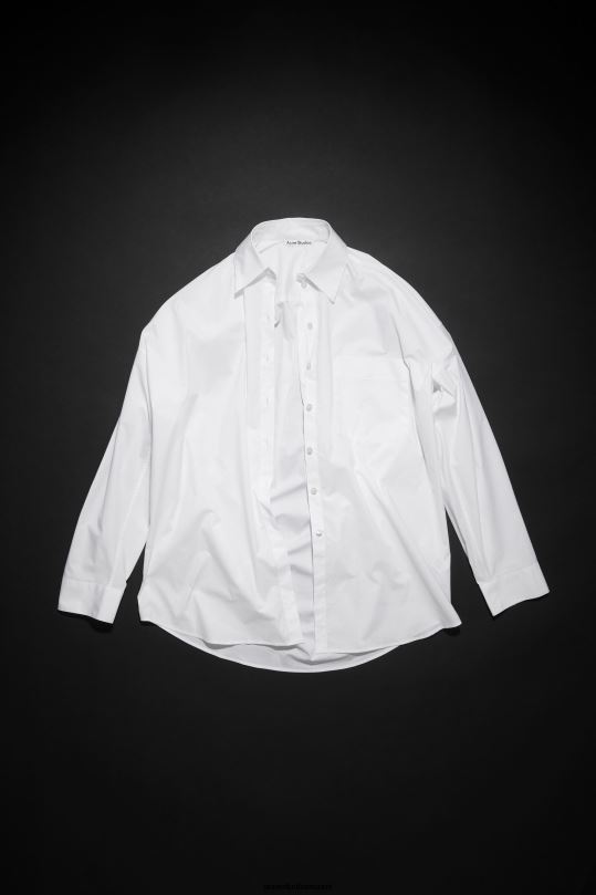 Acne Studios vaatteet valkoinen 0VF2B186 napillinen paita