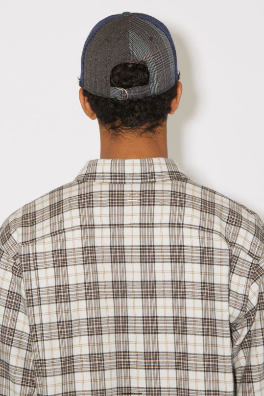 Acne Studios vaatteet valkoinen musta 0VF2B1002 flanelliruudullinen nappipaita unisex