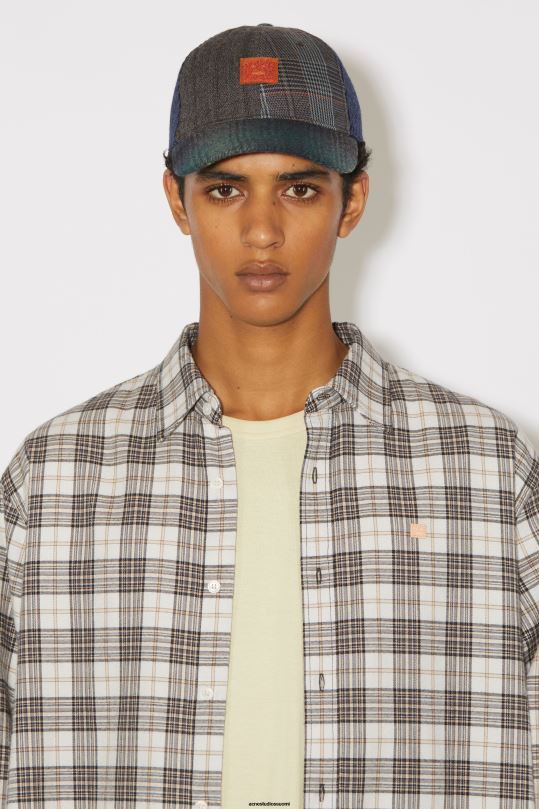 Acne Studios vaatteet valkoinen musta 0VF2B1002 flanelliruudullinen nappipaita unisex