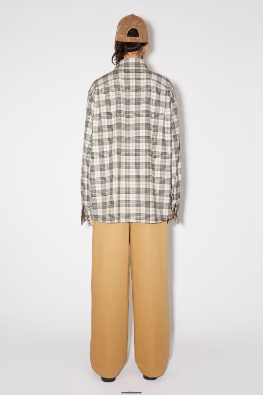 Acne Studios vaatteet valkoinen musta 0VF2B180 flanelliruudullinen nappipaita unisex
