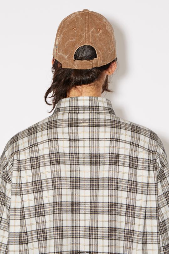 Acne Studios vaatteet valkoinen musta 0VF2B180 flanelliruudullinen nappipaita unisex