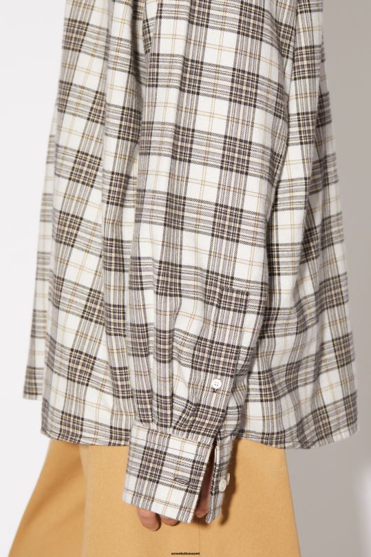 Acne Studios vaatteet valkoinen musta 0VF2B180 flanelliruudullinen nappipaita unisex