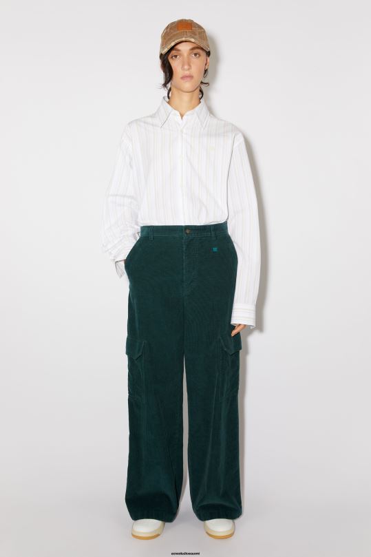 Acne Studios vaatteet valkoinen/ruskea 0VF2B176 raidallinen napillinen paita unisex