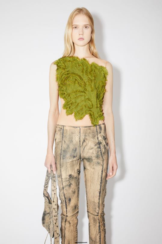 Acne Studios vaatteet vihreä 0VF2B188 lehtien kiinnityshihna top kiitotien show