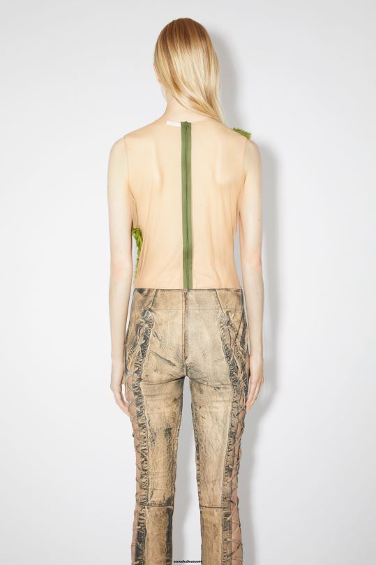 Acne Studios vaatteet vihreä 0VF2B188 lehtien kiinnityshihna top kiitotien show