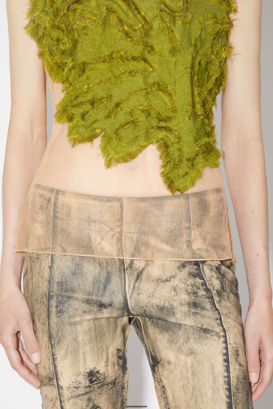 Acne Studios vaatteet vihreä 0VF2B188 lehtien kiinnityshihna top kiitotien show
