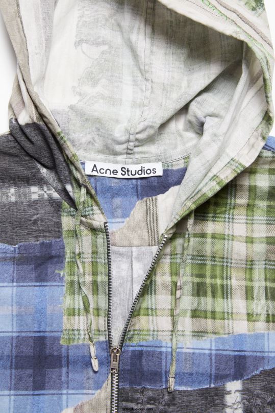 Acne Studios vaatteet vihreä multi 0VF2B988 painatus hupullinen takki