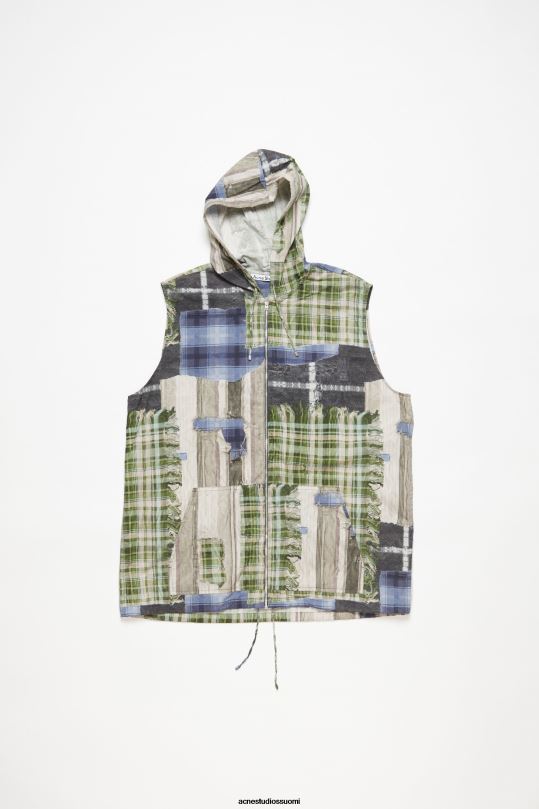 Acne Studios vaatteet vihreä multi 0VF2B988 painatus hupullinen takki