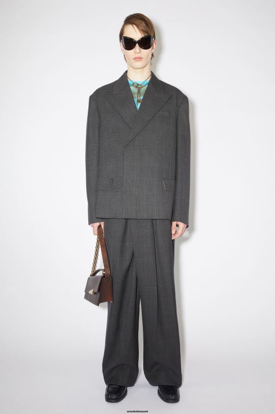 Acne Studios vaatteet harmaa/musta 0VF2B957 rennon istuvuuden pukutakki