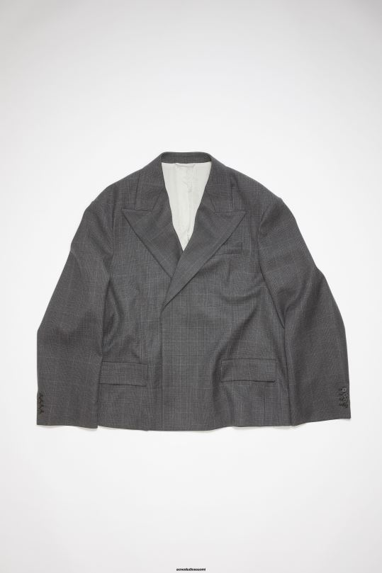 Acne Studios vaatteet harmaa/musta 0VF2B957 rennon istuvuuden pukutakki