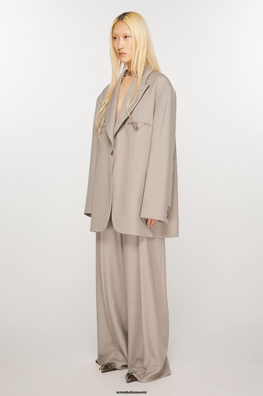 Acne Studios vaatteet kylmä beige 0VF2B127 yksirivinen takki