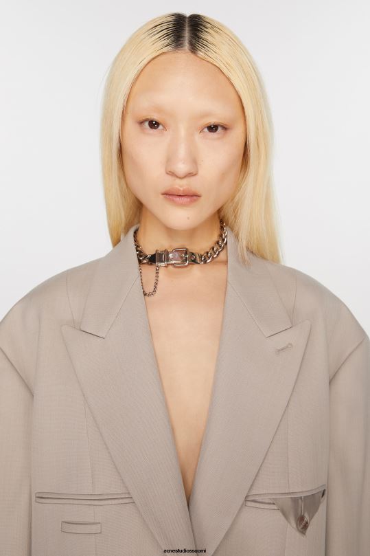 Acne Studios vaatteet kylmä beige 0VF2B127 yksirivinen takki