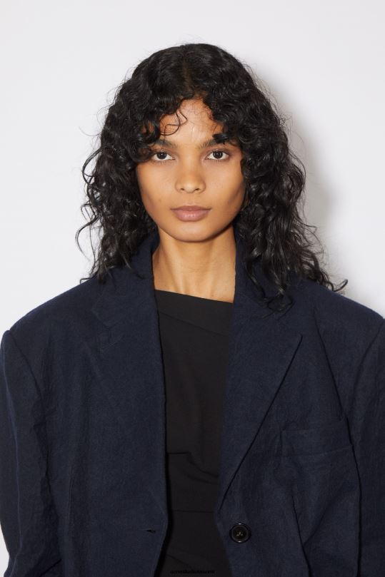 Acne Studios vaatteet laivastonsininen 0VF2B134 rento istuvuus puku takki runway show