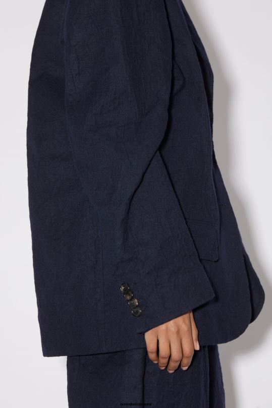 Acne Studios vaatteet laivastonsininen 0VF2B134 rento istuvuus puku takki runway show