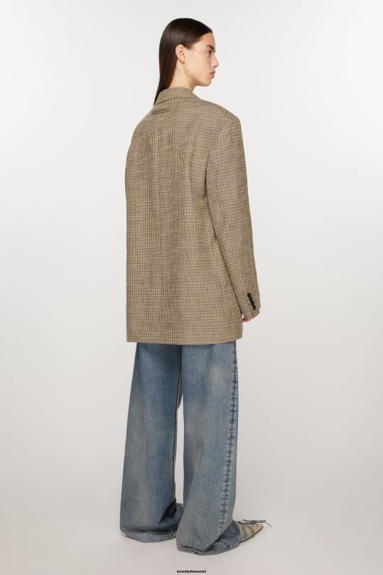 Acne Studios vaatteet moni ruskea 0VF2B125 yksirivinen takki