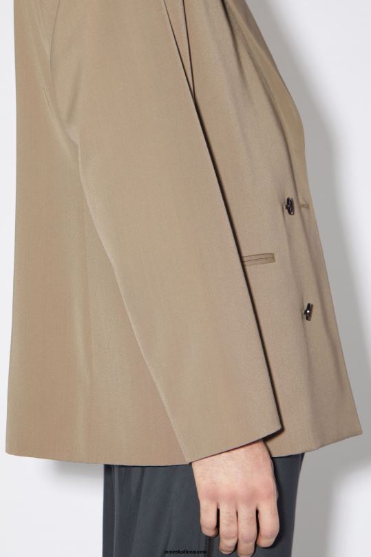 Acne Studios vaatteet mudan harmaa 0VF2B959 tavallinen pukutakki