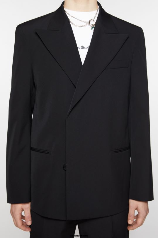 Acne Studios vaatteet musta 0VF2B949 tavallinen pukutakki