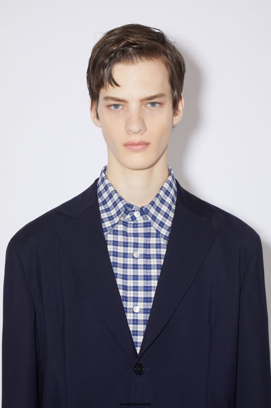 Acne Studios vaatteet tumma laivasto 0VF2B1174 tavallinen pukutakki