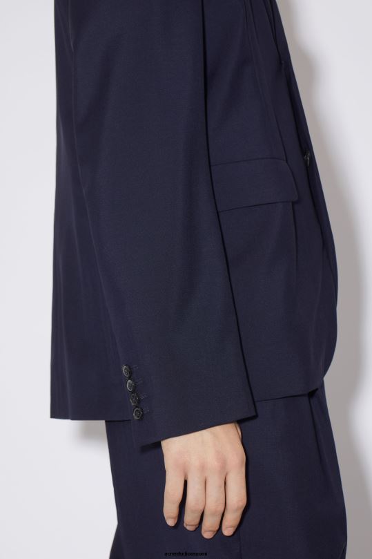 Acne Studios vaatteet tumma laivasto 0VF2B1174 tavallinen pukutakki