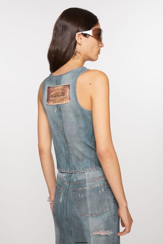 Acne Studios vaatteet denim sininen 0VF2B363 tulostussäiliön yläosa
