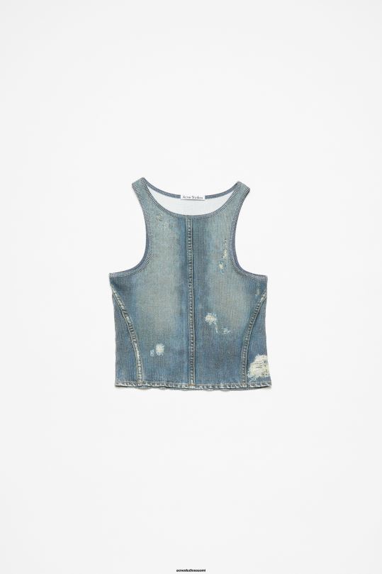 Acne Studios vaatteet denim sininen 0VF2B363 tulostussäiliön yläosa