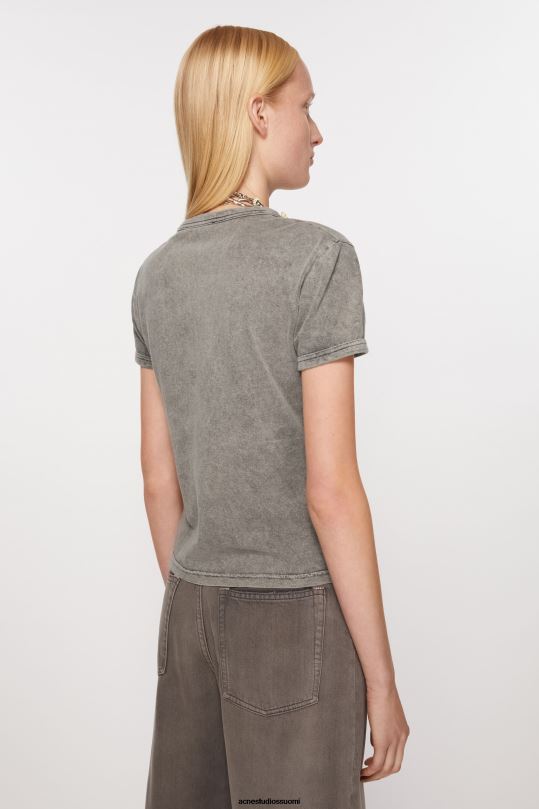 Acne Studios vaatteet haalistunut harmaa 0VF2B196 t-paidan hämärtynyt logo - istuva istuvuus