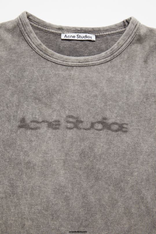 Acne Studios vaatteet haalistunut harmaa 0VF2B196 t-paidan hämärtynyt logo - istuva istuvuus