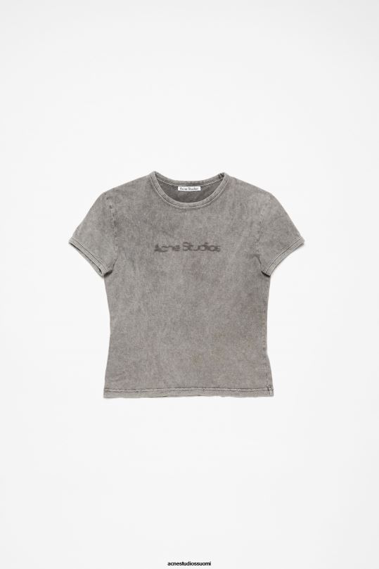 Acne Studios vaatteet haalistunut harmaa 0VF2B196 t-paidan hämärtynyt logo - istuva istuvuus