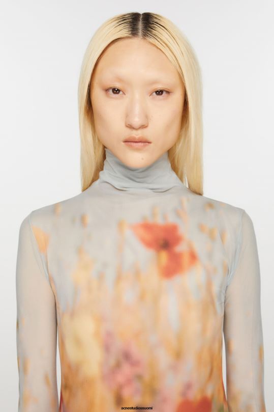 Acne Studios vaatteet harmaa/multi 0VF2B371 korkea kaula-aukkoinen saumaton toppi
