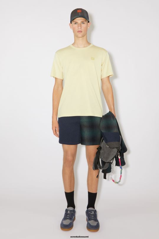Acne Studios vaatteet hiekka/vihreä 0VF2B1133 pyöreä kaula-aukkoinen t-paita - normaali istuvuus unisex