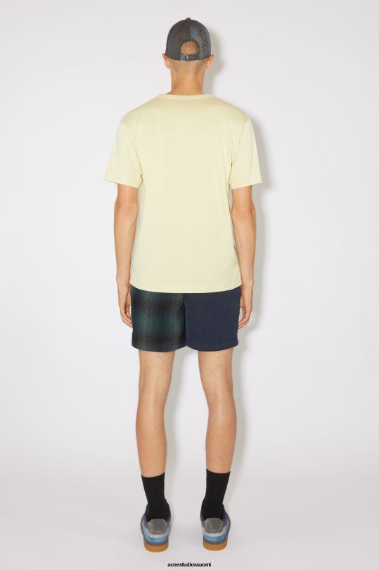 Acne Studios vaatteet hiekka/vihreä 0VF2B1133 pyöreä kaula-aukkoinen t-paita - normaali istuvuus unisex