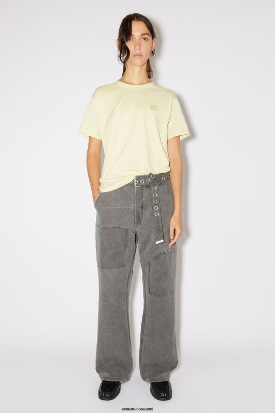 Acne Studios vaatteet hiekka/vihreä 0VF2B387 pyöreä kaula-aukkoinen t-paita - normaali istuvuus unisex