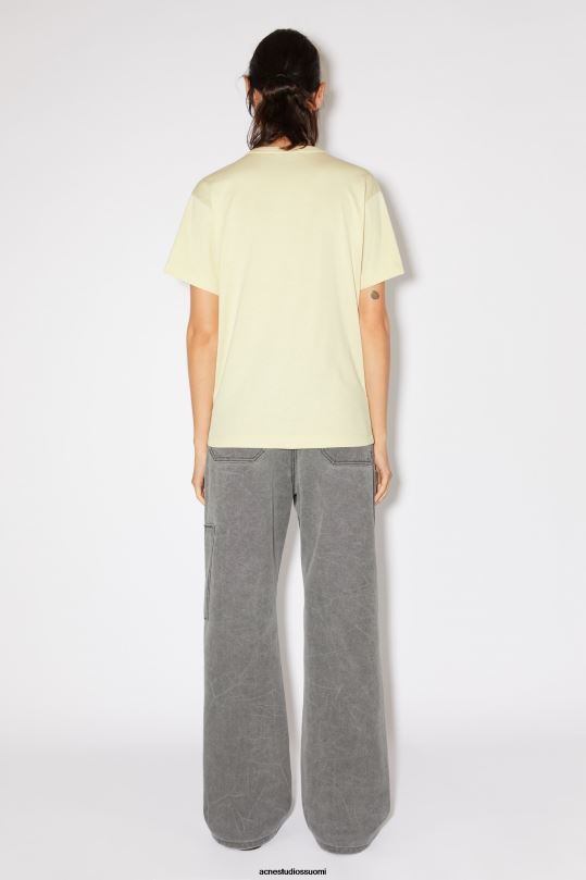 Acne Studios vaatteet hiekka/vihreä 0VF2B387 pyöreä kaula-aukkoinen t-paita - normaali istuvuus unisex