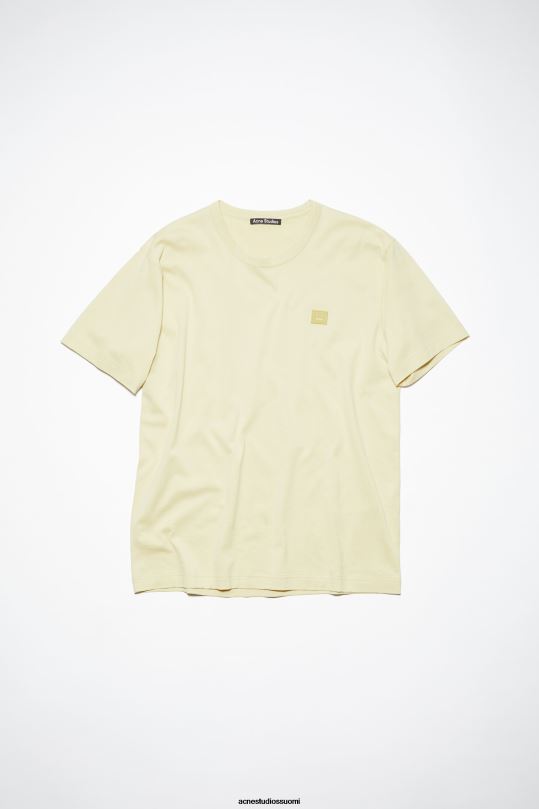 Acne Studios vaatteet hiekka/vihreä 0VF2B387 pyöreä kaula-aukkoinen t-paita - normaali istuvuus unisex