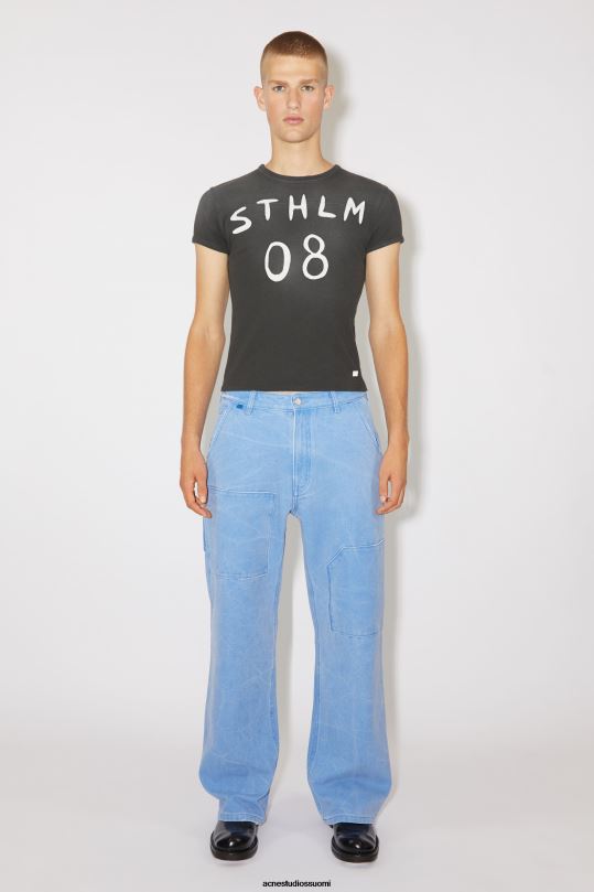 Acne Studios vaatteet hiilen harmaa 0VF2B1138 Patch print t-paita - istuva istuvuus unisex