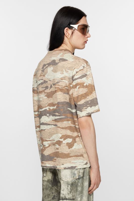 Acne Studios vaatteet kaakaonruskea 0VF2B1107 painatus logolla t-paita