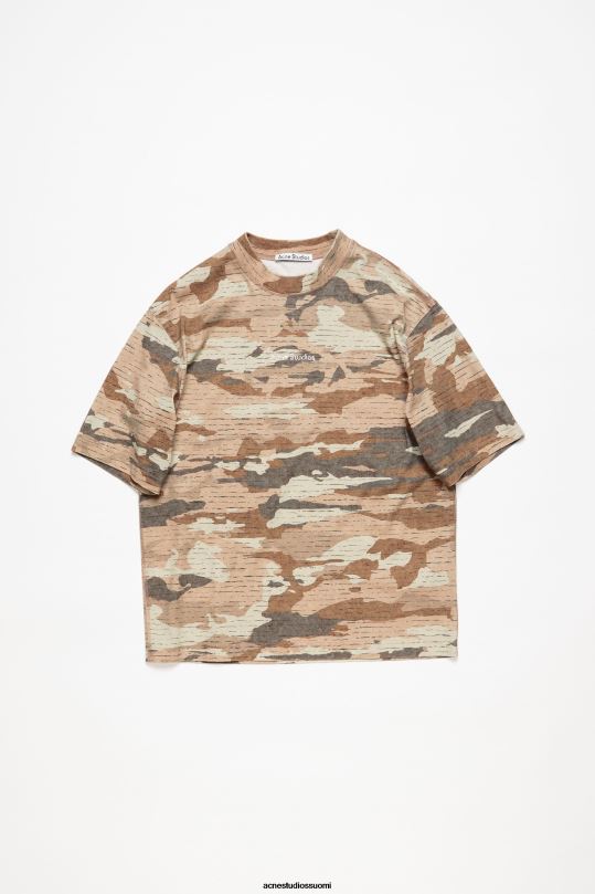 Acne Studios vaatteet kaakaonruskea 0VF2B1107 painatus logolla t-paita