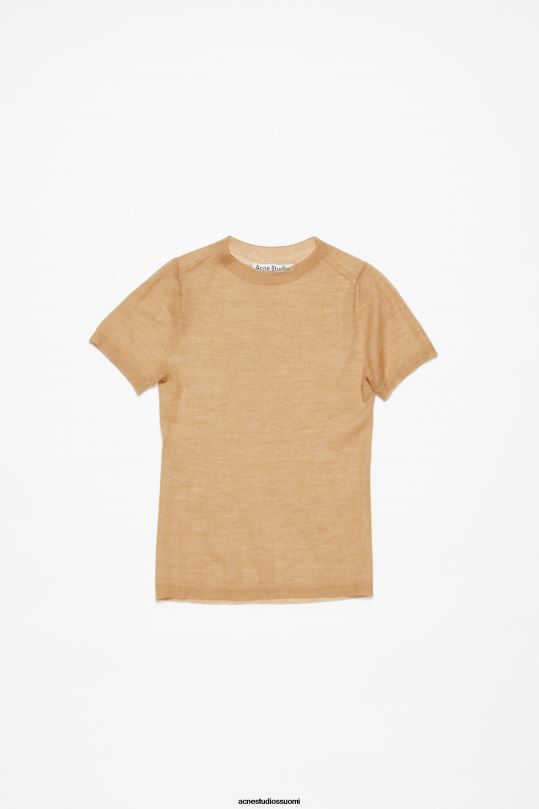 Acne Studios vaatteet kamelin beige 0VF2B64 läpikuultava t-paita
