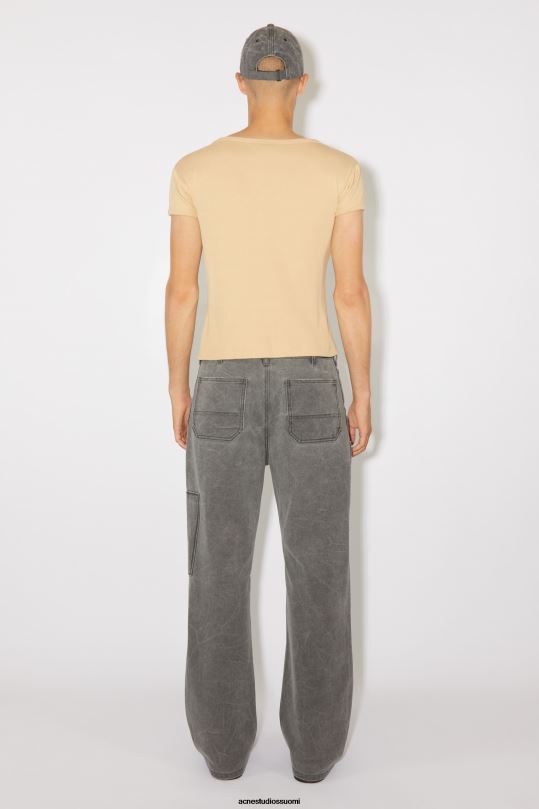 Acne Studios vaatteet keksi beige 0VF2B1132 logollinen t-paita - istuva unisex