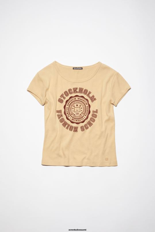 Acne Studios vaatteet keksi beige 0VF2B1132 logollinen t-paita - istuva unisex