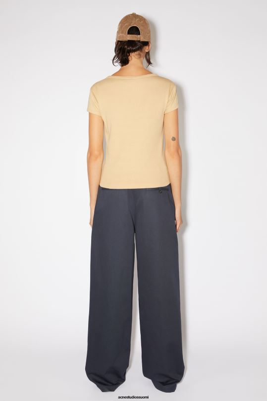 Acne Studios vaatteet keksi beige 0VF2B386 logollinen t-paita - istuva unisex