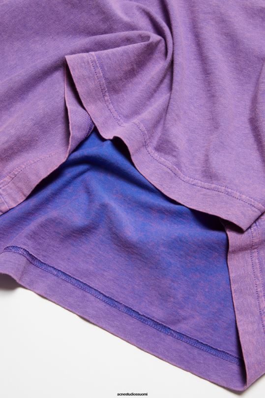 Acne Studios vaatteet kirkkaan violetti 0VF2B369 t-paidan haalistunut logo - rento istuvuus