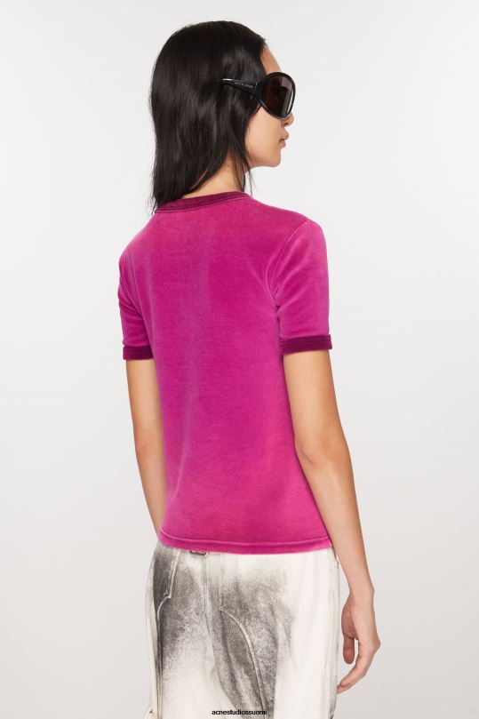 Acne Studios vaatteet magenta pinkki 0VF2B377 t-paidan logo - istuva istuvuus