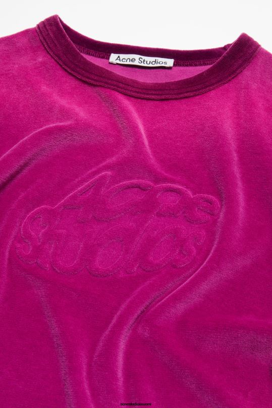 Acne Studios vaatteet magenta pinkki 0VF2B377 t-paidan logo - istuva istuvuus