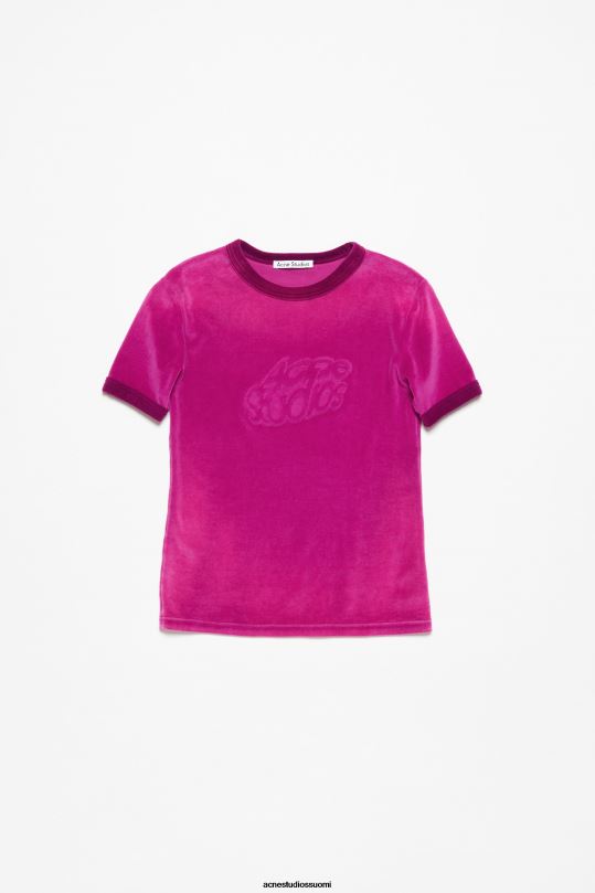 Acne Studios vaatteet magenta pinkki 0VF2B377 t-paidan logo - istuva istuvuus