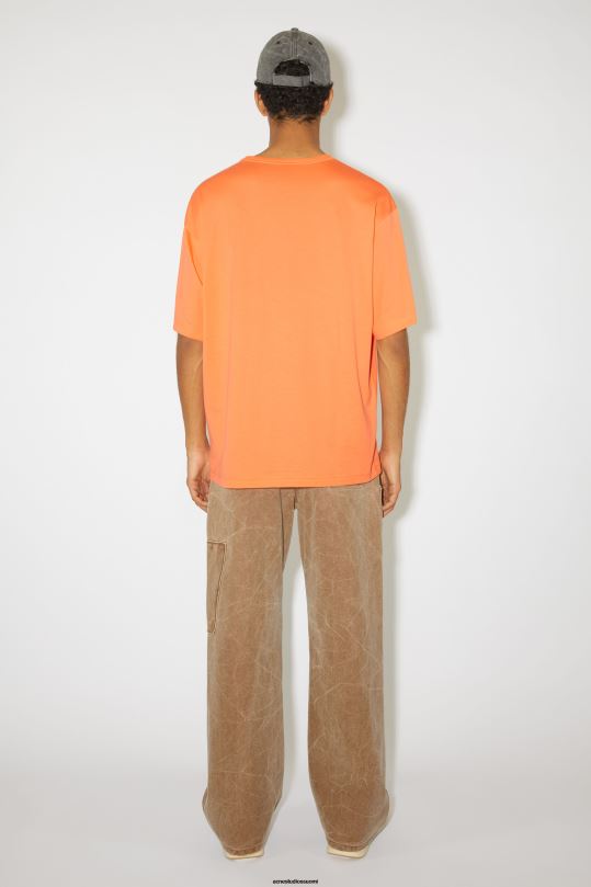 Acne Studios vaatteet mandariini appelsiini 0VF2B1130 pyöreä kaula-aukkoinen t-paita - rento istuvuus unisex