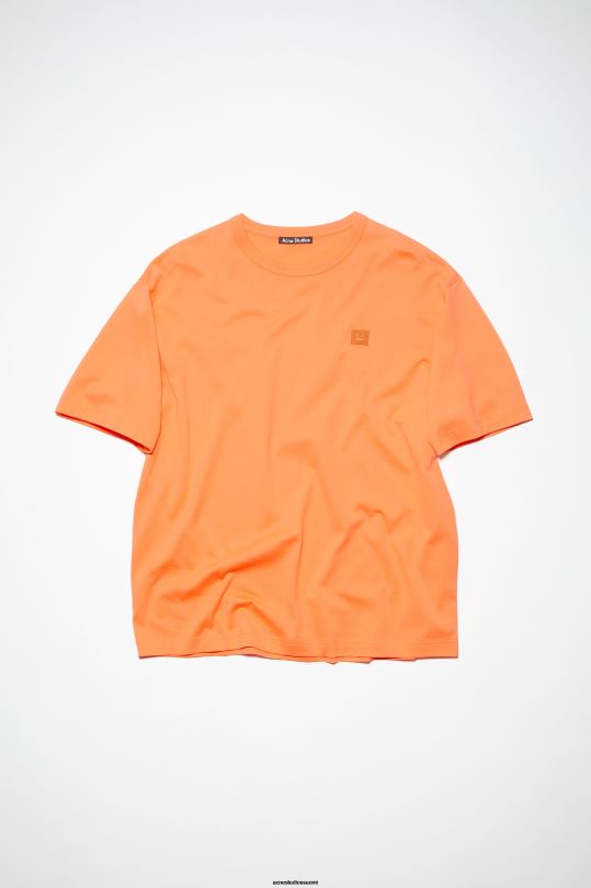 Acne Studios vaatteet mandariini appelsiini 0VF2B1130 pyöreä kaula-aukkoinen t-paita - rento istuvuus unisex